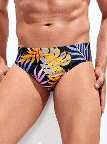 Manfinity Men Tropical Print Swim Brief - Multicolor - View 1