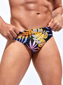 Manfinity Men Tropical Print Swim Brief - Multicolor - View 3
