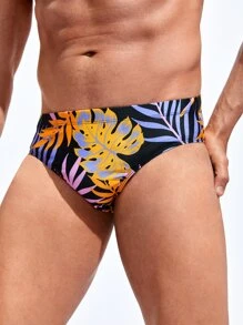 Manfinity Men Tropical Print Swim Brief - Multicolor - View 4