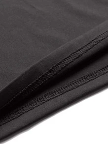 Hombres Camiseta con estampado de letra - Gris Oscuro - Ver 4