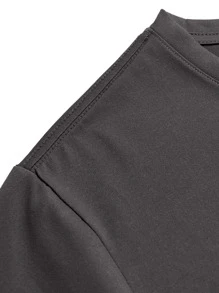 Hombres Camiseta con estampado de letra - Gris Oscuro - Ver 6