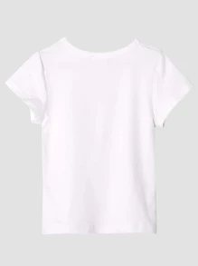 Toddler Girls Mermaid & Letter Graphic Tee - White - View 2