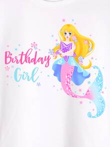 Toddler Girls Mermaid & Letter Graphic Tee - White - View 3