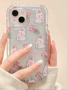 Cartoon Rabbit Pattern Phone Case - Multicolor - View 1