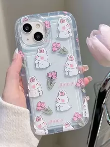 Cartoon Rabbit Pattern Phone Case - Multicolor - View 5