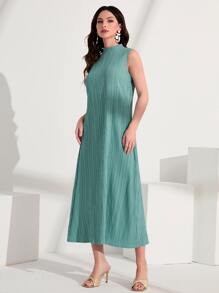 Al Najma Solid Open Front Abaya & Dress - Mint Green - View 5