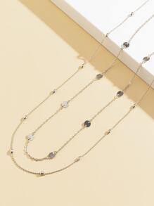 2入組唱片裝飾腰鏈 - 銀色 - 查看 3