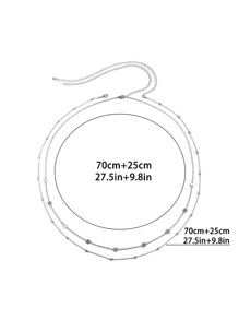 2入組唱片裝飾腰鏈 - 銀色 - 查看 5