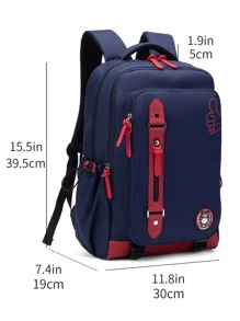 JIHUBEAR Niños Mochila funcional de color combinado de gran capacidad - Multicolor - Ver 3