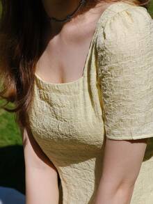 Đầm màu trơn Giải trí - Màu vàng - Xem 4