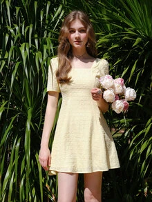 Đầm màu trơn Giải trí - Màu vàng - Xem 11