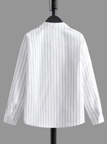 SHEIN Boys Bow Front Shirt & Vest Jacket & Trousers - Multicolor - View 4