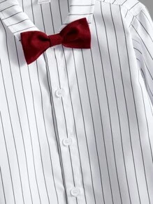 SHEIN Boys Bow Front Shirt & Vest Jacket & Trousers - Multicolor - View 11