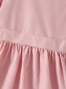 Bebé Vestido panel con encaje ribete con fruncido - Rosa - Ver 3