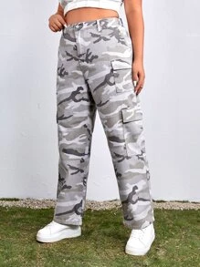 Plus Flap Pocket Cargo Jeans - Multicolor - View 1