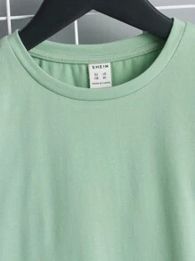 SHEIN 男孩山水圖案T恤和短褲