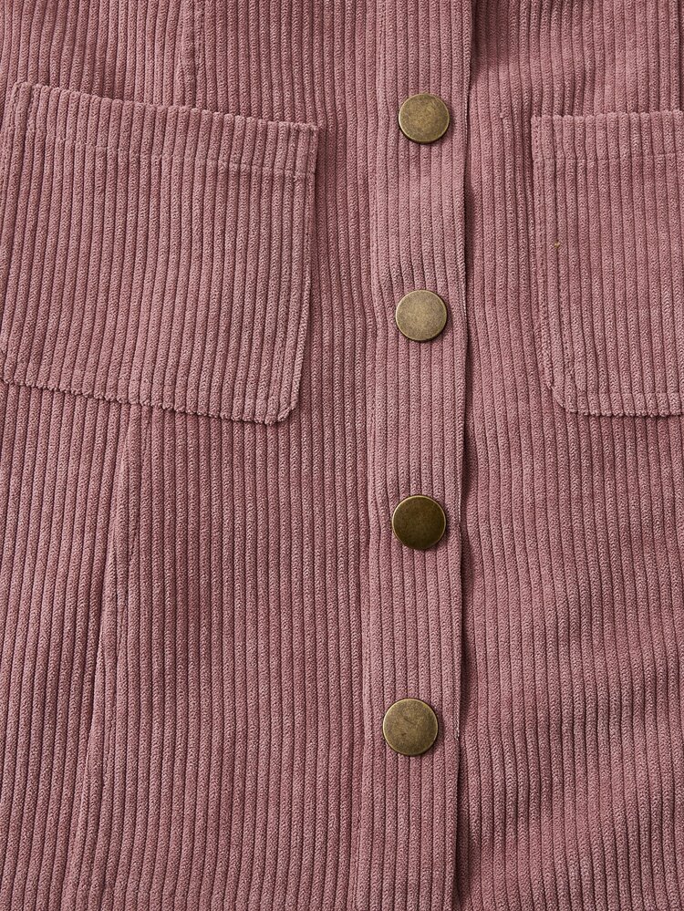 Tween Girl Button Front Dual Pocket Corduroy Skirt,Kids