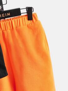 SHEIN Boys Basketball Print Tee & Shorts - Multicolor - View 4