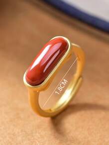 2入組男士幾何裝飾戒指銅 - 彩色 - 查看 3