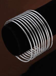 10 件纯银色手镯，适合女士，简约珠宝礼物，情人节 - 銀色 - 查看 2