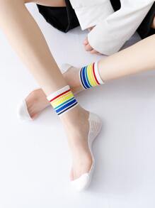 Calcetines de tripulación de rayas de arcoíris - Multicolor - Ver 2