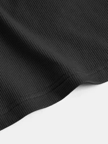 SHEIN BASICS Plus One Shoulder Bodycon Dress - Black - View 8