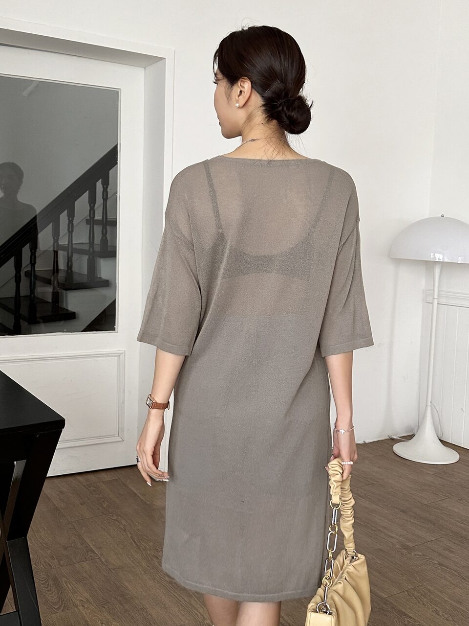 Drop Shoulder Split Hem Top