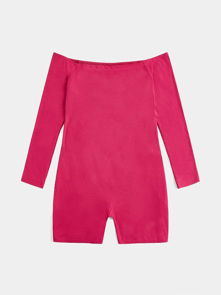 SHEIN BASICS Unitard Romper - Heißes Pink - Übersicht 6