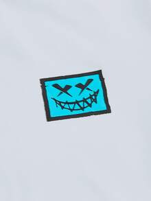 Manfinity Men Cartoon Graphic Tee & Drawstring Waist Shorts - Baby Blue - View 3