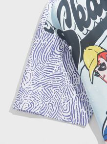 Manfinity Men Figure & Letter Graphic Shirt - Multicolor - View 4