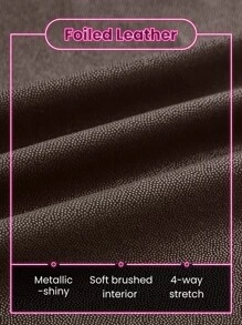 GLOWMODE Foiled Leather Effect Bustier Bra - Maroon - View 5