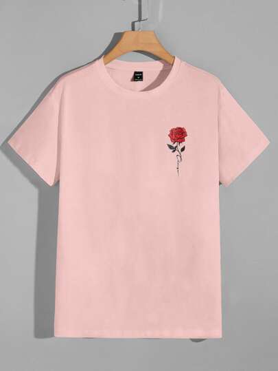 Manfinity ModaGents Guys Rose Print Tee