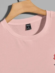 GENTILAND Tops Nam Hoa Lá thư Giải trí - Màu Hồng baby - Xem 5