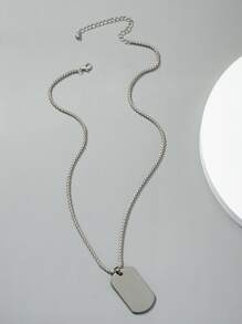 Fashionable And Popular Men Geometric Pendant Necklace Alloy For Jewelry Gift And For A Stylish Look - Silver - View 2