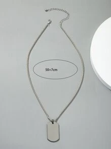 Fashionable And Popular Men Geometric Pendant Necklace Alloy For Jewelry Gift And For A Stylish Look - Silver - View 3
