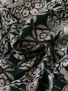 SHEIN LUNE Plus Cami Top & Floral Print Wide Leg Trousers - Multicolor - View 3