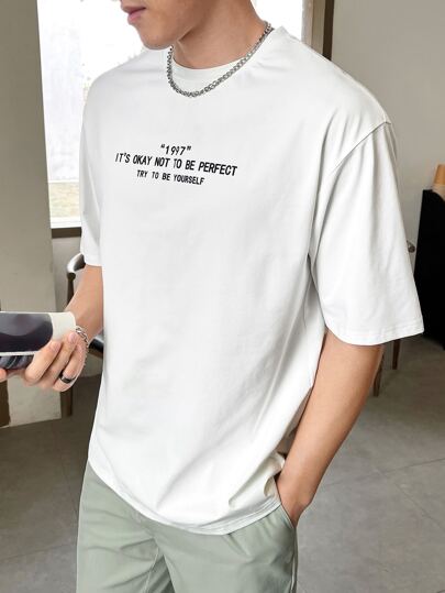 Manfinity RebelGame Camiseta Holgada Con Gráficos Y Eslogan Para Hombre