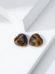 2 piezas Colgante DIY con corazón - Marrón - Ver 1