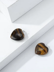 2 piezas Colgante DIY con corazón - Marrón - Ver 2