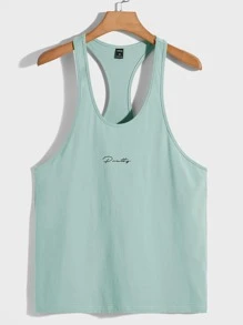 Manfinity Boyfriend Style Heren Letter Grafisch Racer Back Gym Tank Top