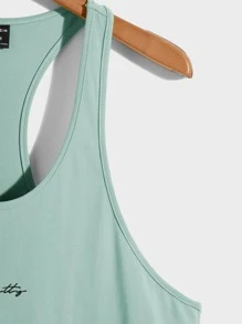 Manfinity Boyfriend Style Heren Letter Grafisch Racer Back Gym Tank Top
