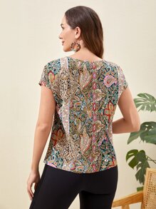 EMERY ROSE Áo sơ mi nữ Cắt ra Paisley Boho - Nhiều màu - Xem 2