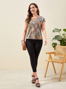 EMERY ROSE Áo sơ mi nữ Cắt ra Paisley Boho - Nhiều màu - Xem 5