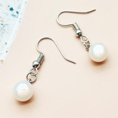 Faux Pearl Drop Earrings