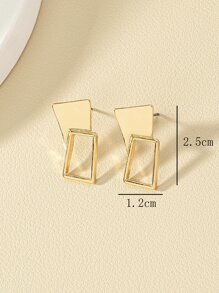 1 Pair Of Stylish Simple Earrings - Yellow Gold - View 3