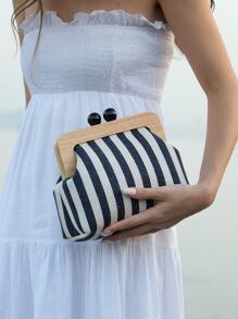 女士手拿包、晚装斜挎包、女孩设计师时尚条纹手提包、时尚新奇零钱包，适合新娘婚礼派对俱乐部、母亲节礼物 - 彩色 - 查看 2