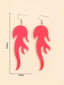 Flame Drop Earrings - Hot Pink - View 3