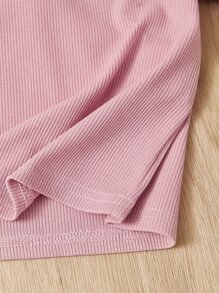 SHEIN 少女2入組對比邊緣t卹 - 彩色 - 查看 4