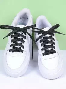 1 Pair Versatile Women Black Sparkling Shoelaces - Black - View 2
