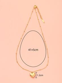 Heart Charm Necklace - Yellow Gold - View 3